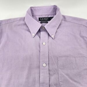 Lauren Ralph Lauren Dress Shirt Men 16 34 Purple Slim Fit Non Iron